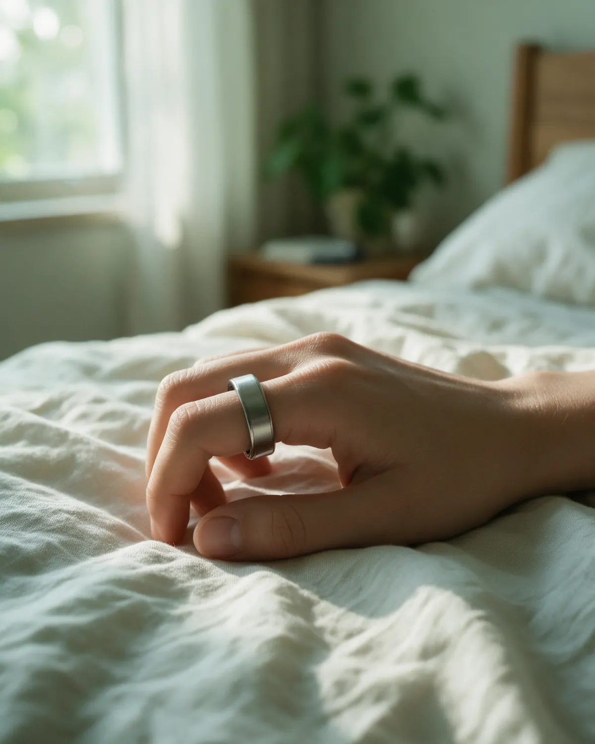 A hand wearing SparkRing