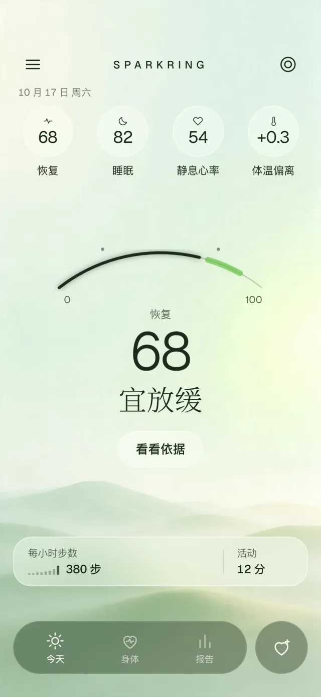 今天页面，显示恢复分